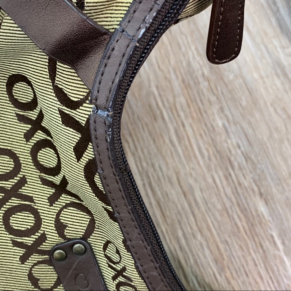 OXOXO Womens Brown /Tan Logo Print Hobo Bag - Picture 7 of 9